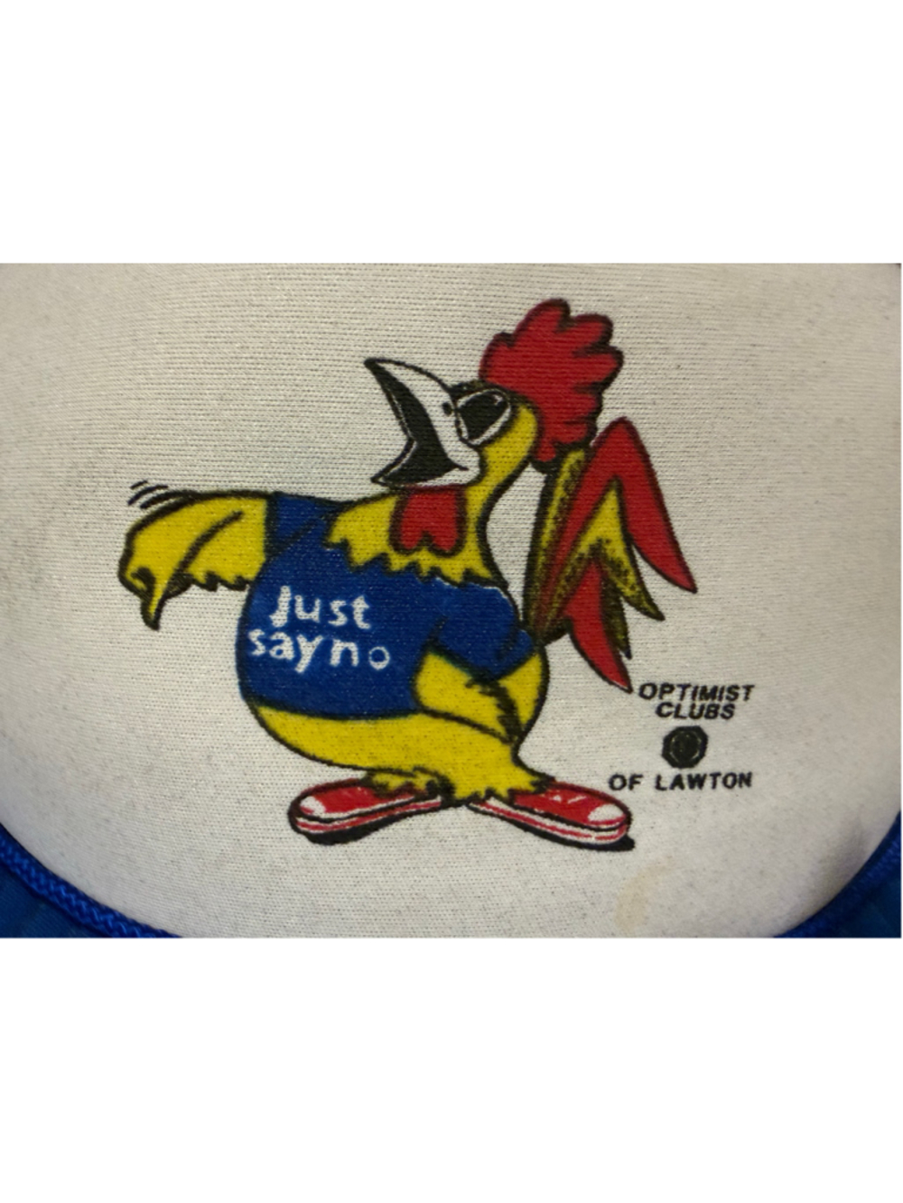 Vtg 80s Nissin Trucker Hat Just Say No Optimist Clubs Lawton Oklahoma Snapback - Picture 10 of 10
